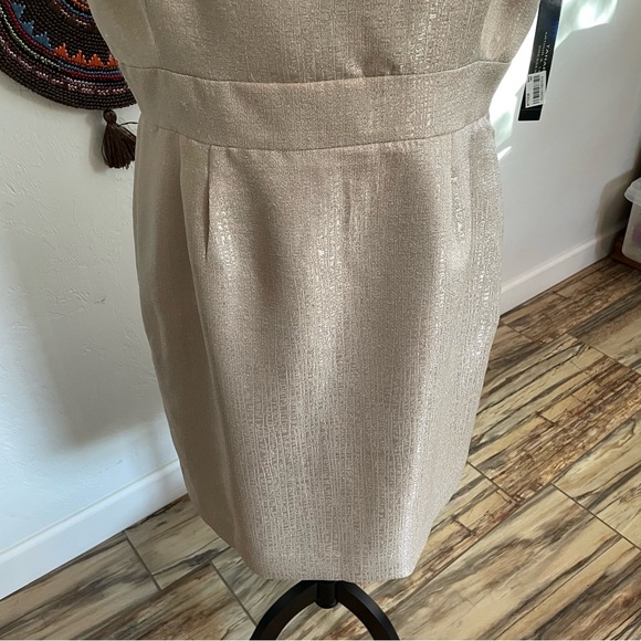 Tahari Arthur S. Levine Dressy Dress! NWT Gorgeous Muted Gold! Size 14 - Picture 4 of 11